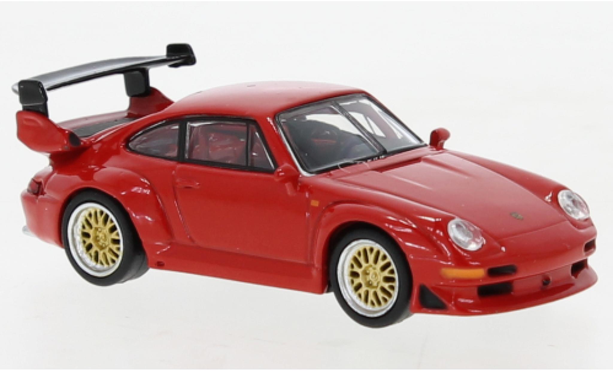 Porsche 993 GT2 1/64 Tarmac Works 911  rood modelauto