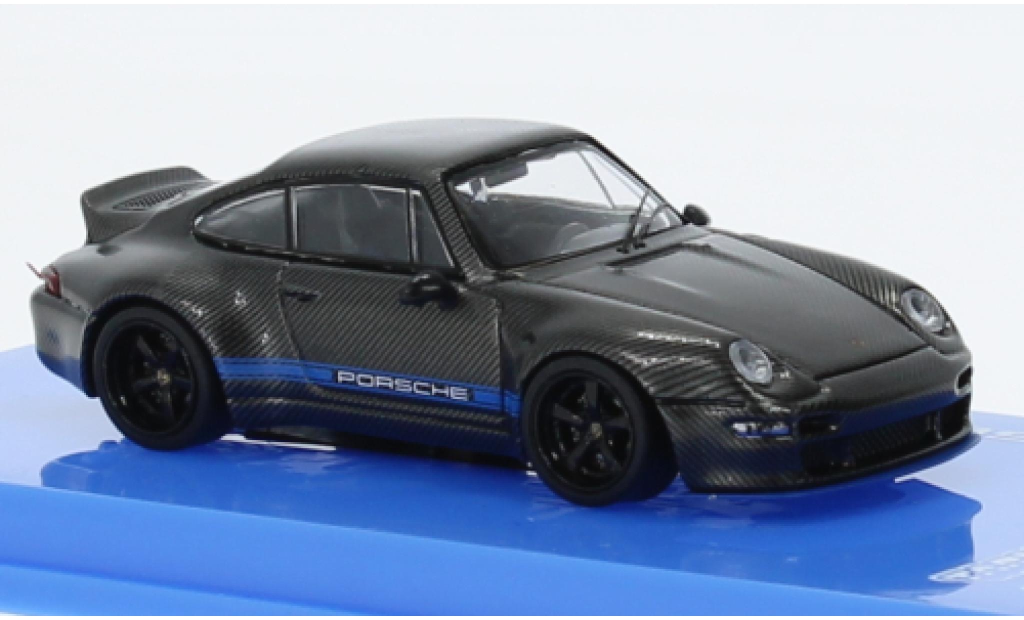 Porsche 993 1/64 Tarmac Works 911  Gunther Works zwart modelauto