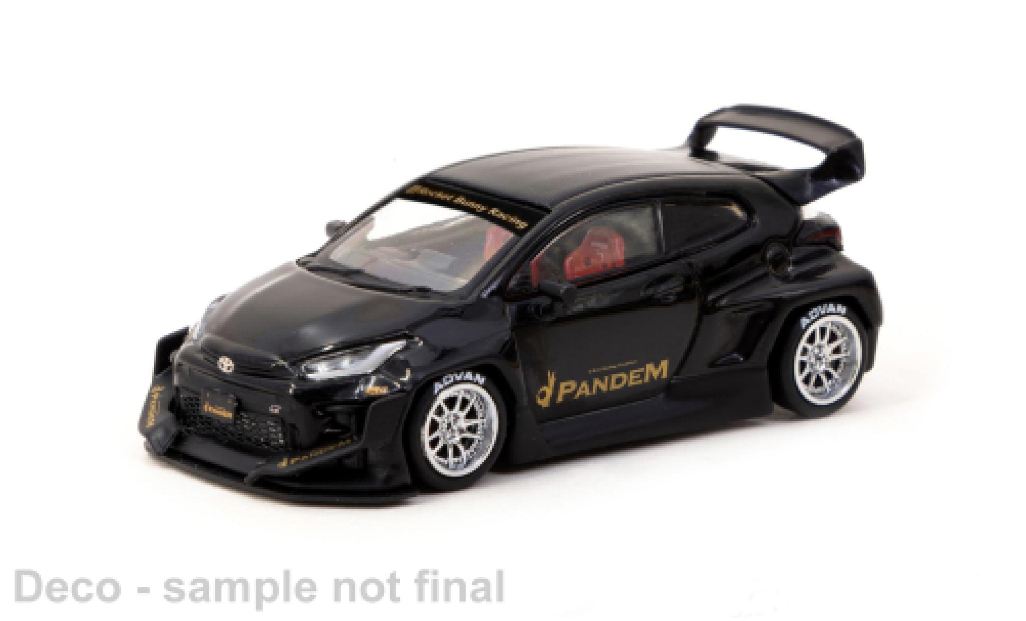 Toyota Yaris 1/64 Tarmac Works GR Pandem zwart modelauto