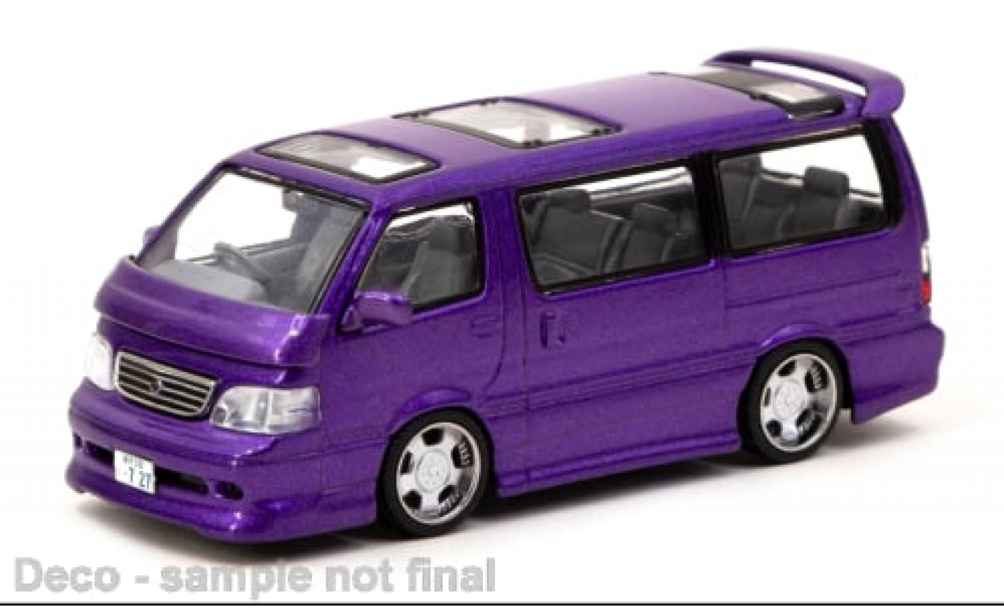 Toyota Hiace 1/64 Tarmac Works Waggon Custom metallic paars 1:64 modelauto