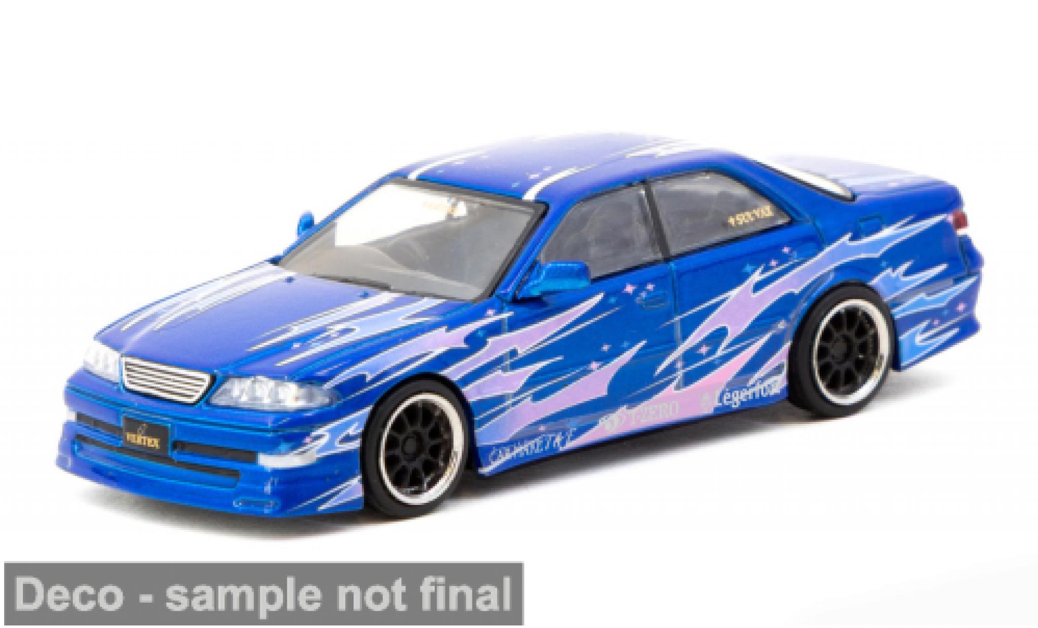 Toyota Mark 1/64 Tarmac Works II JZX100 blauw/Dekor 1:64 modelauto