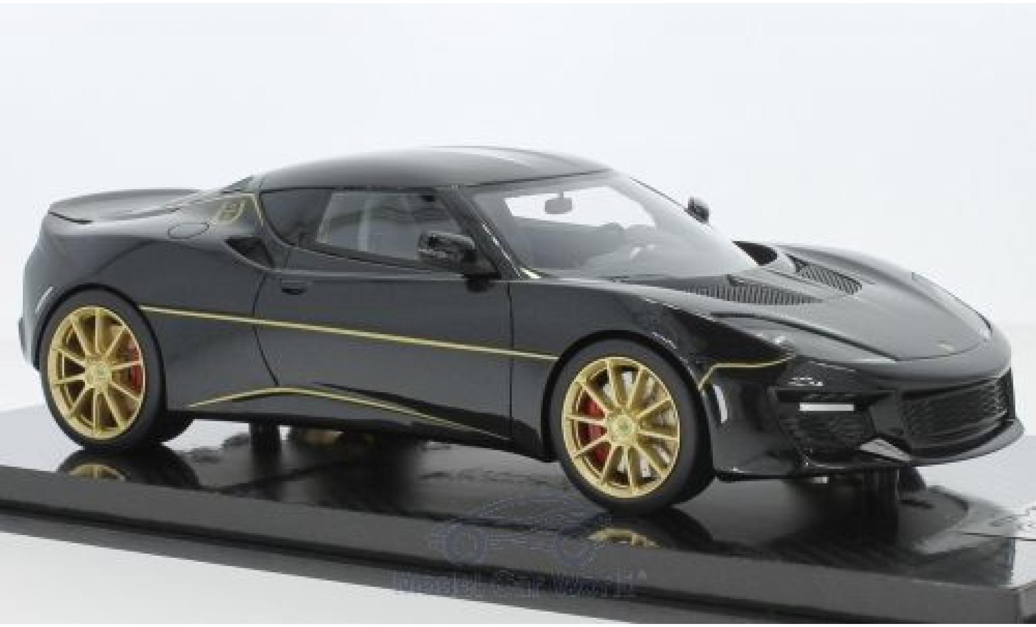 Lotus Evora S 1/18 Tecnomodel 410 metallic zwart 2017 World Champions 13 Titles Edition modelauto