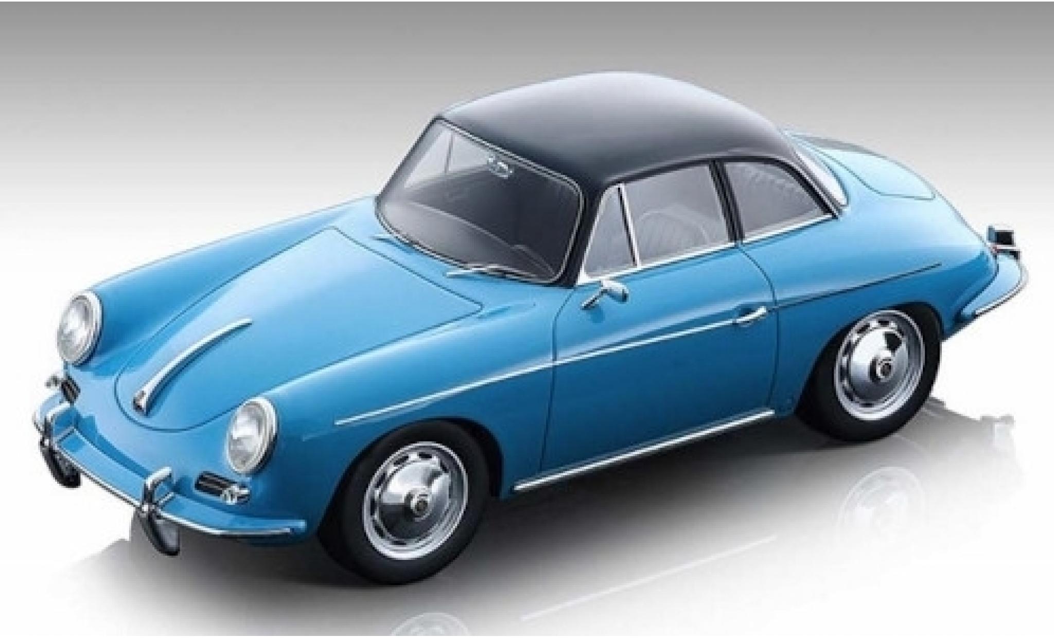 Porsche 356 1/18 Tecnomodel Karmann Hardtop blauw/zwart 1961 modelauto