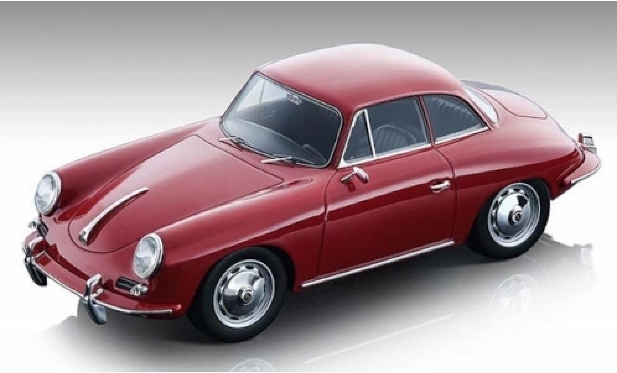 Porsche 356 1/18 Tecnomodel Karmann Hardtop rood 1961 modelauto