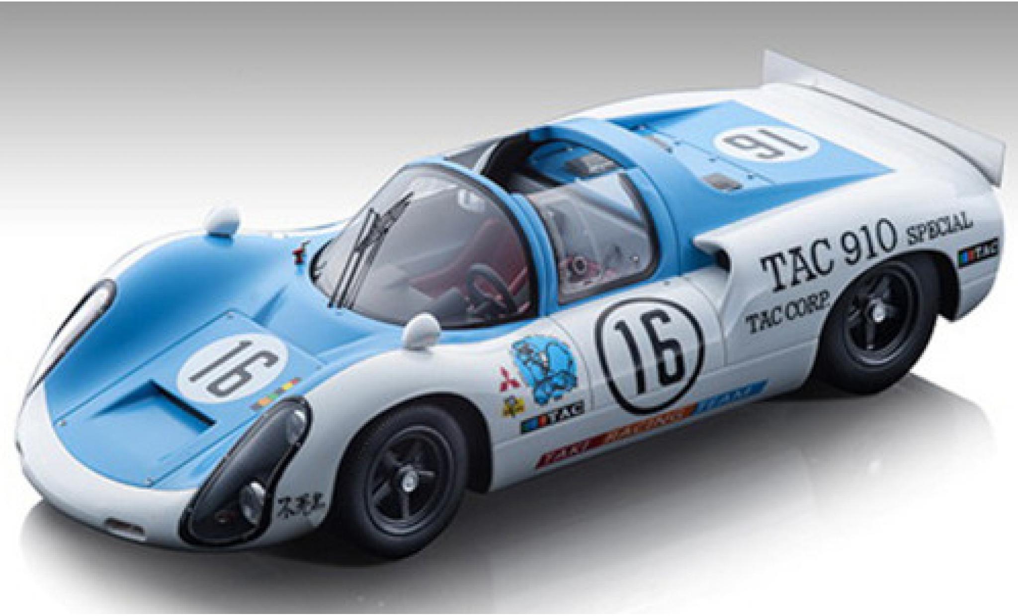 Porsche 910 1/18 Tecnomodel No.16 Taki Racing Organisation Japan Grand Prix Car Race Fuji 1969 H.Kazato/H.Hasegawa modelauto
