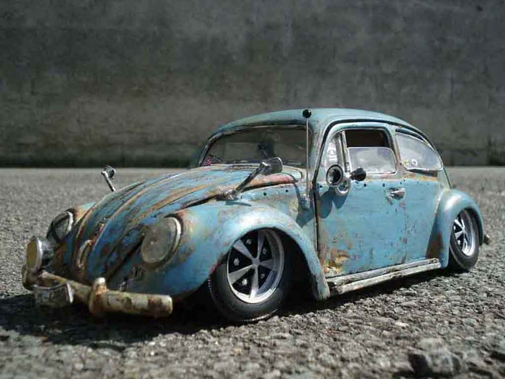 Volkswagen Kafer 1/18 Burago coccinelle ovale 56 hoodride modelauto
