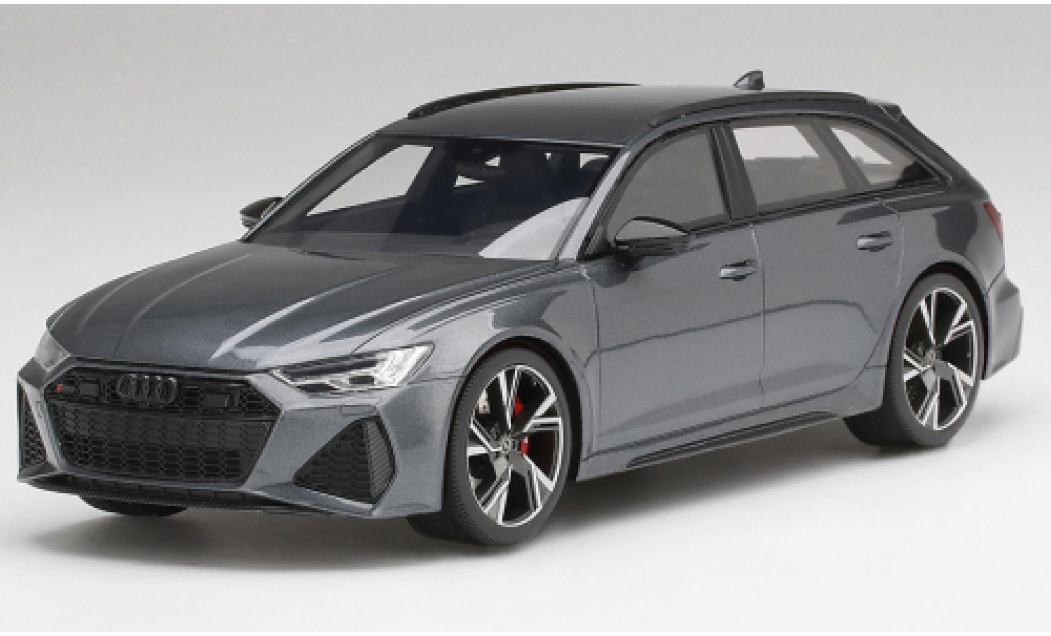 Audi RS6 1/18 Top Speed Avant Carbon Black Edition grijs/zwart modelauto