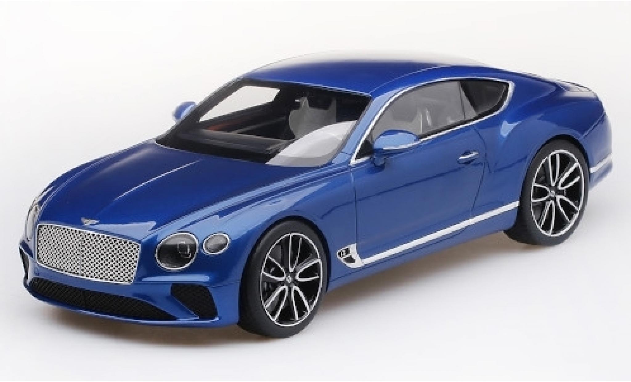 Bentley Continental test 1/18 Top Speed GT metallic blauw 2018 test modelauto