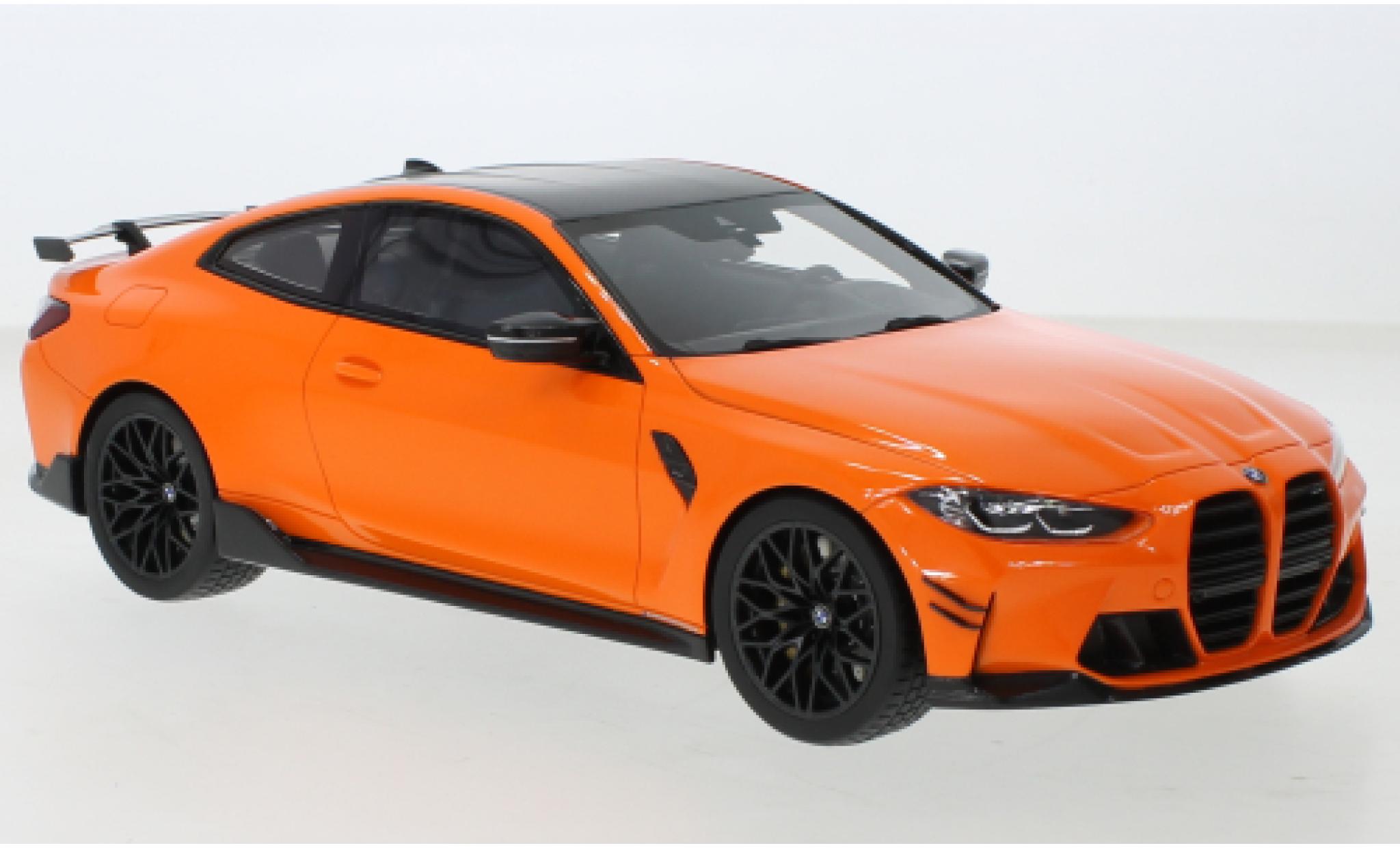 Bmw M4 1/18 Top Speed (G82) M-Performance oranje 2021 modelauto