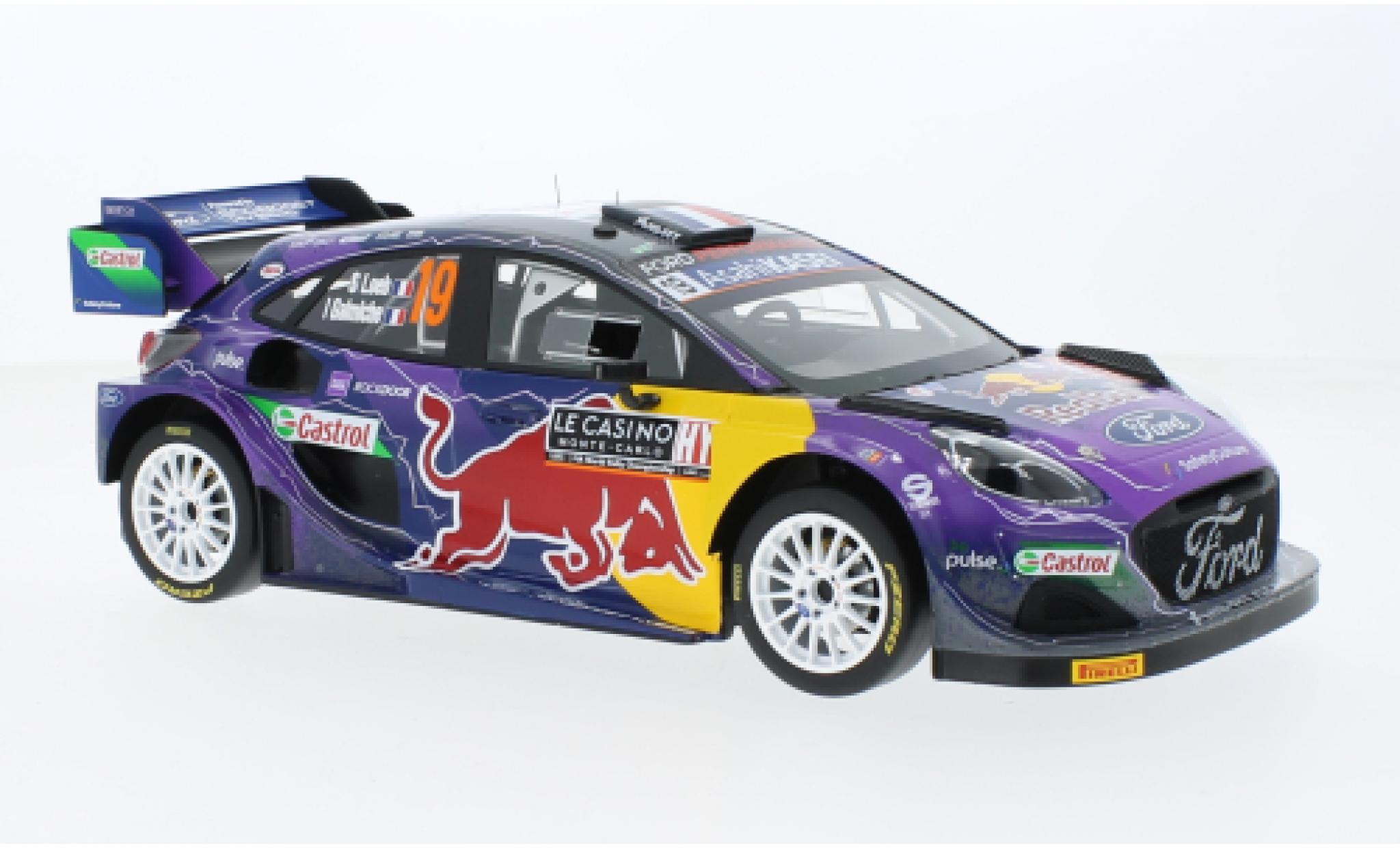 Ford Puma 1/18 Top Speed Rally1 No.19 M-Sport World Rally Team Red Bull Rallye WM Rallye Monte Carlo 2022 modelauto