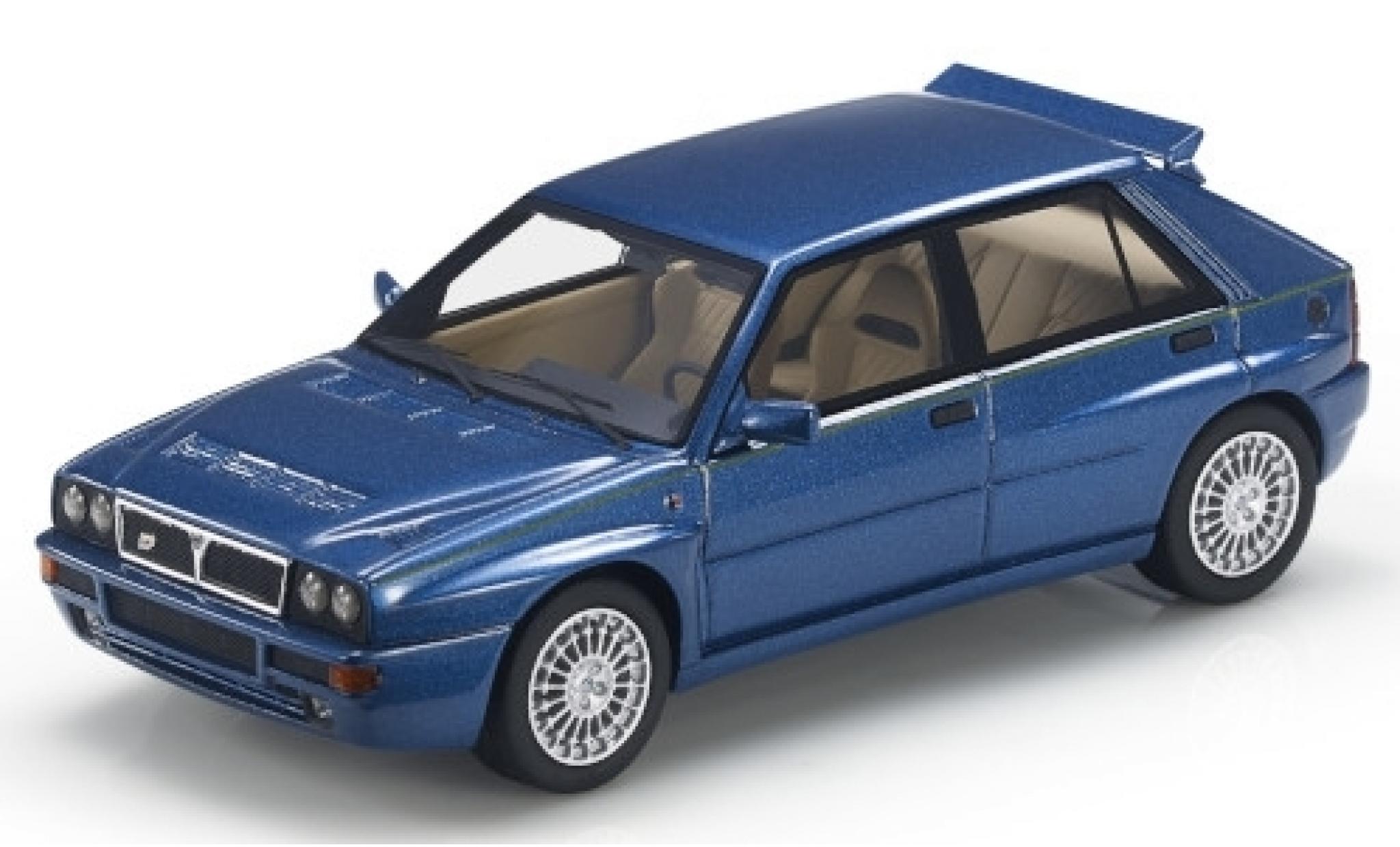 Lancia Delta 1/43 Topmarques Collectibles Integrale Evoluzione metallic blauw/Dekor modelauto