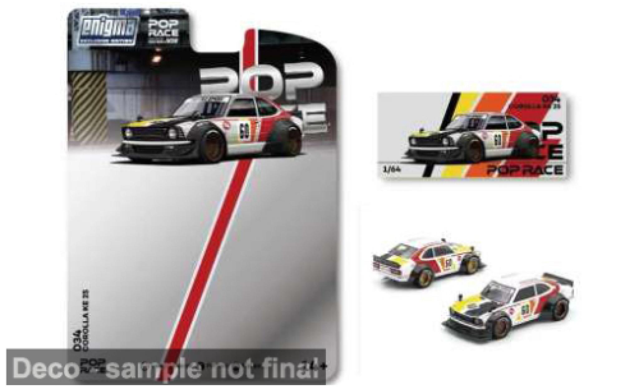 Toyota Corolla 1/64 Pop Race KE25 zwart/Dekor 1:64 modelauto