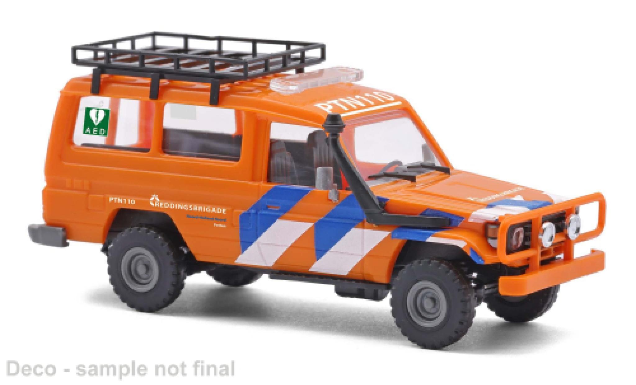 Toyota Land Cruiser 1/87 Busch HZJ 78 1985 Reddingsbrigarde Petten (NL) 1:87 modelauto