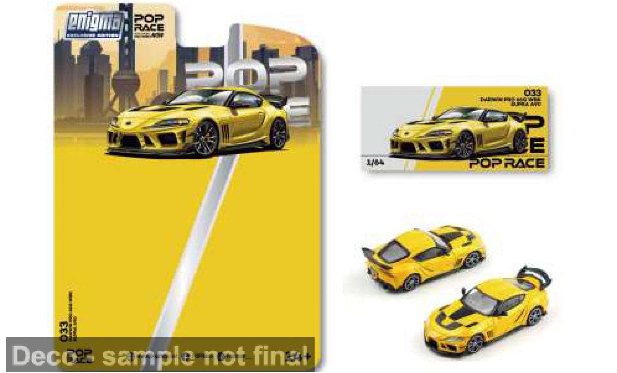 Toyota Supra 1/64 Pop Race A90 Darwin PRO geel 1969 1:64 modelauto