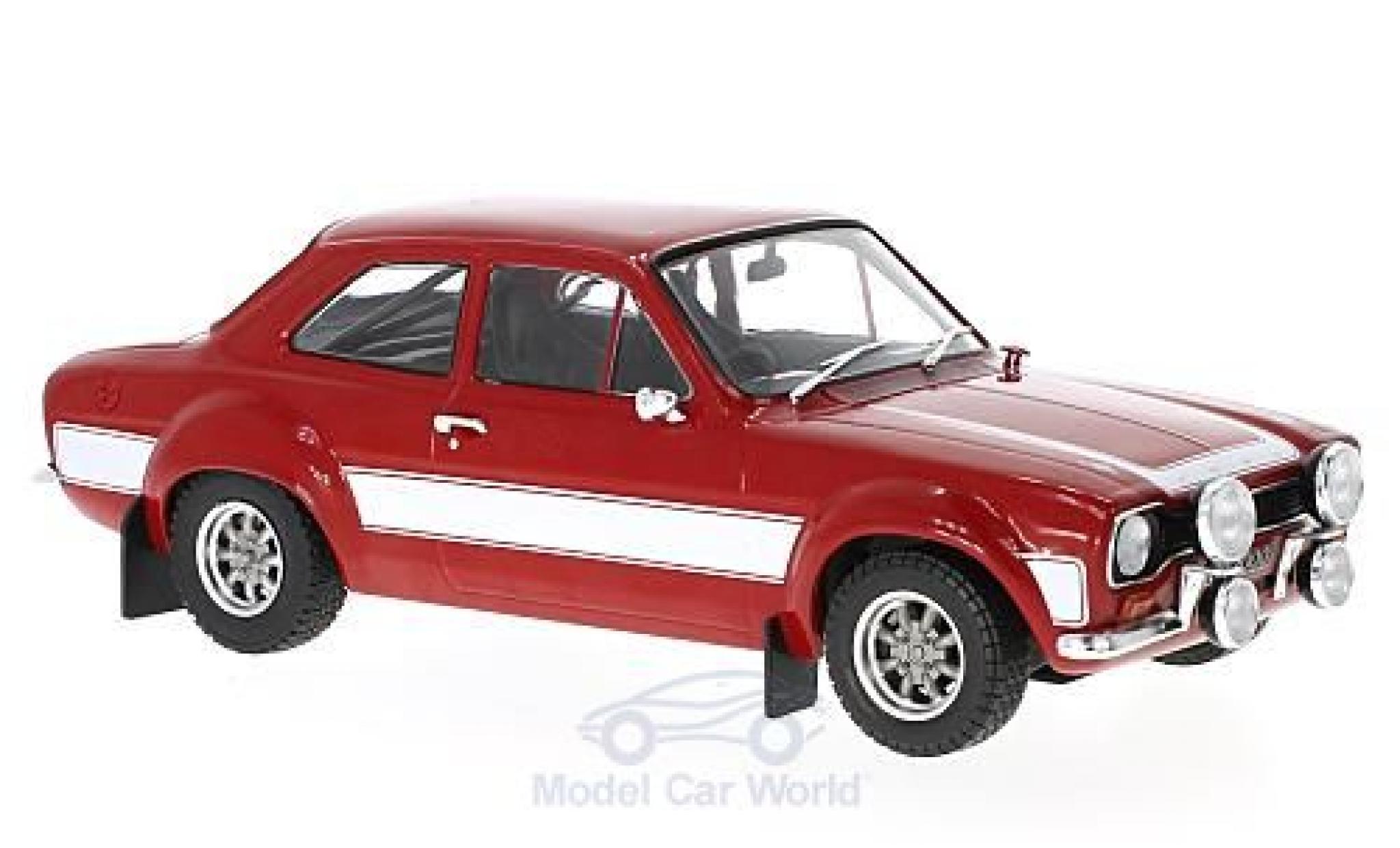 Ford Escort 1/18 Triple 9 Collection MK I rood/wit modelauto