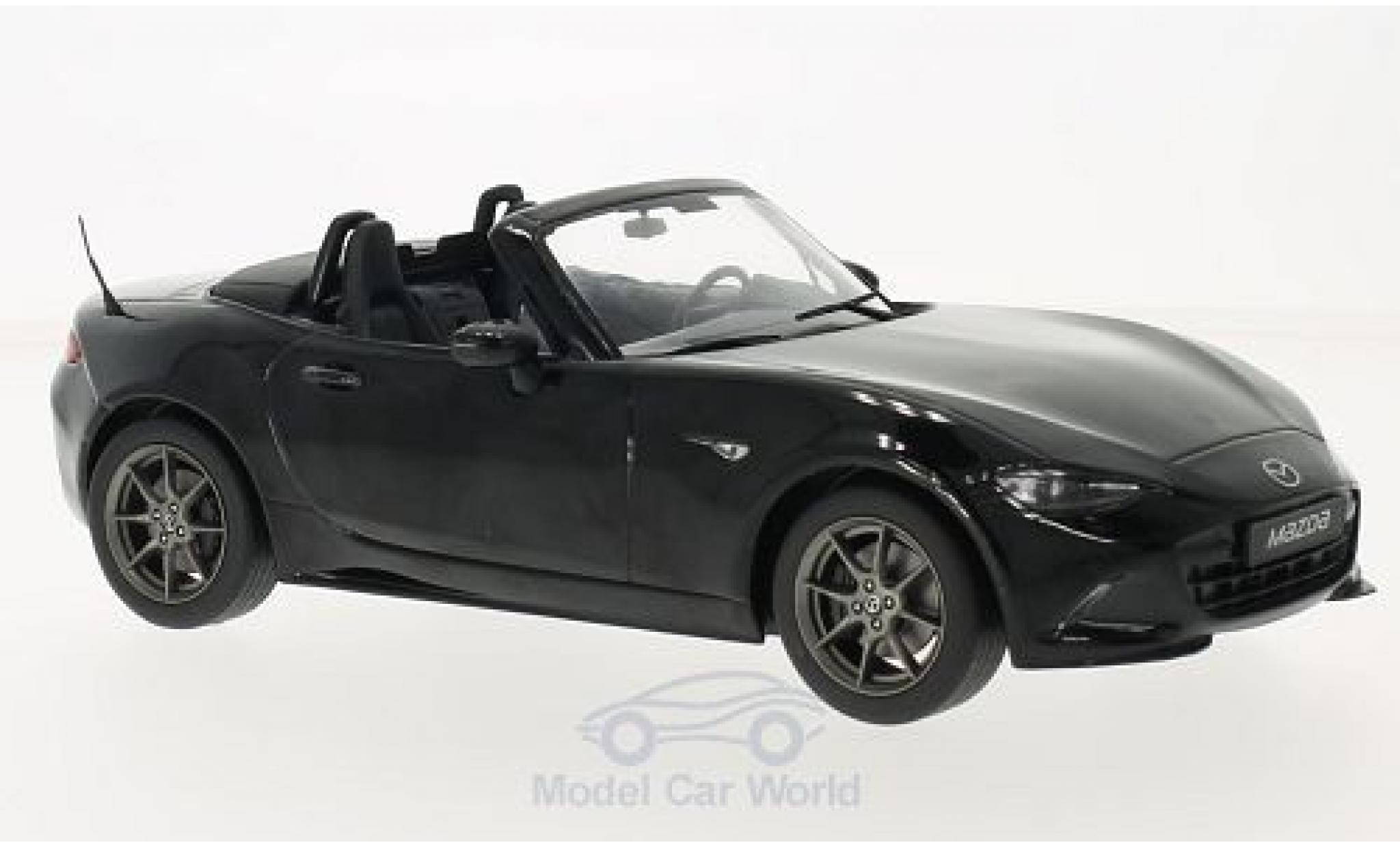 Mazda MX5 1/18 Triple 9 Collection zwart 2015 mit abnehmbarem Softtop ohne Vitrine modelauto