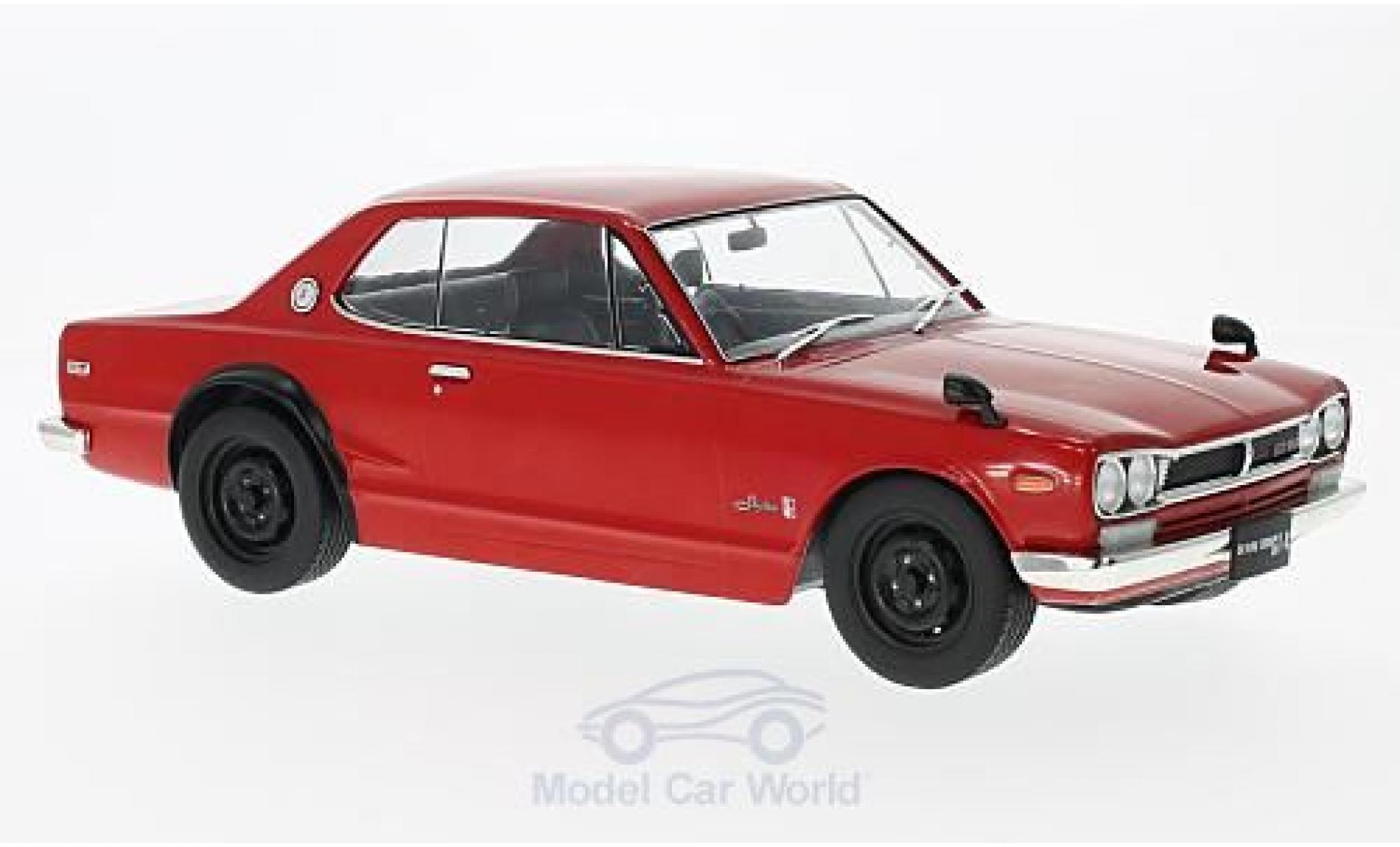 Nissan Skyline 1/18 Triple 9 Collection GT-R KPGC10 rood RHD modelauto