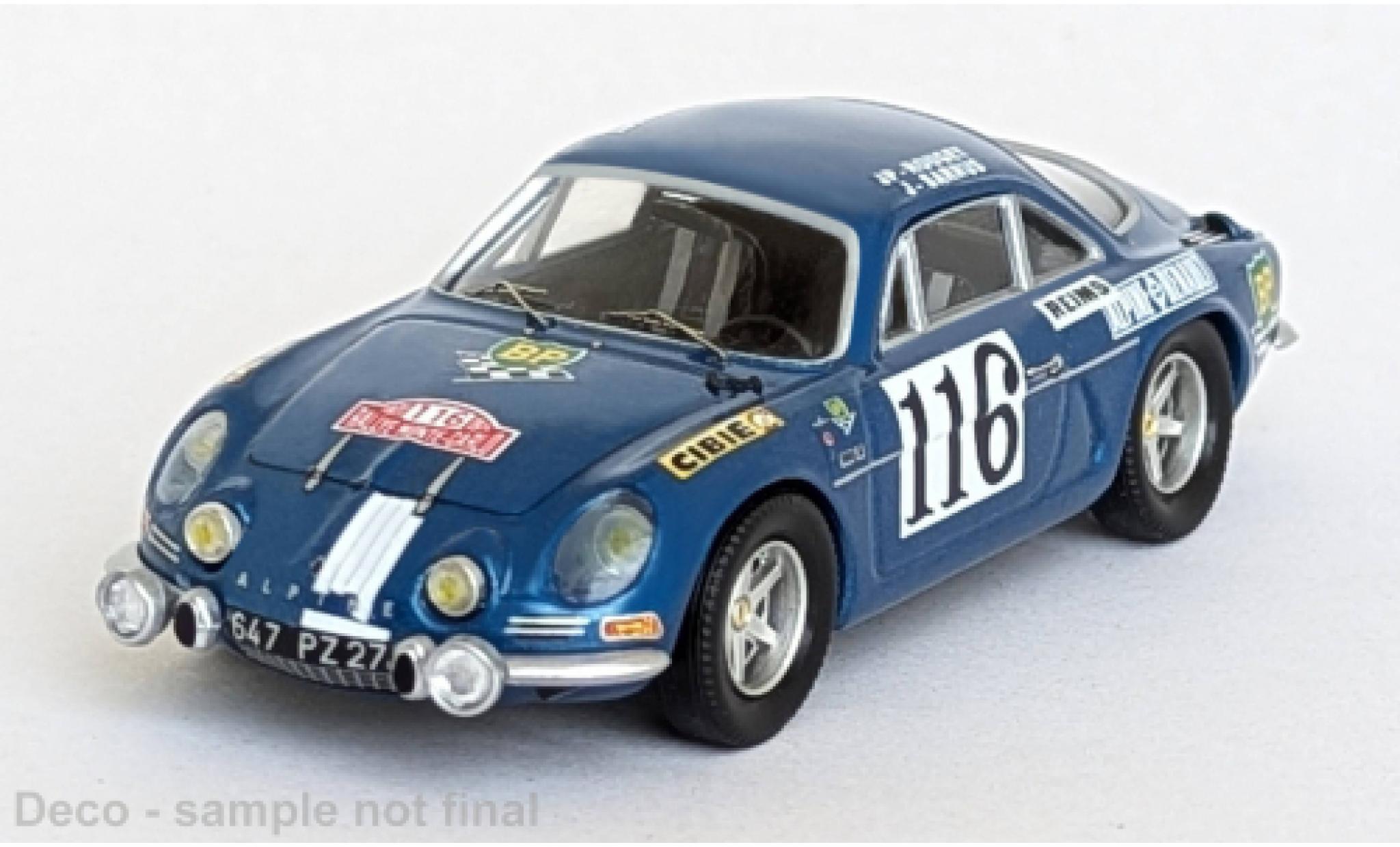 Alpine A110 1/43 Trofeu Rally Monte Carlo 1971 #116 1:43 modelauto