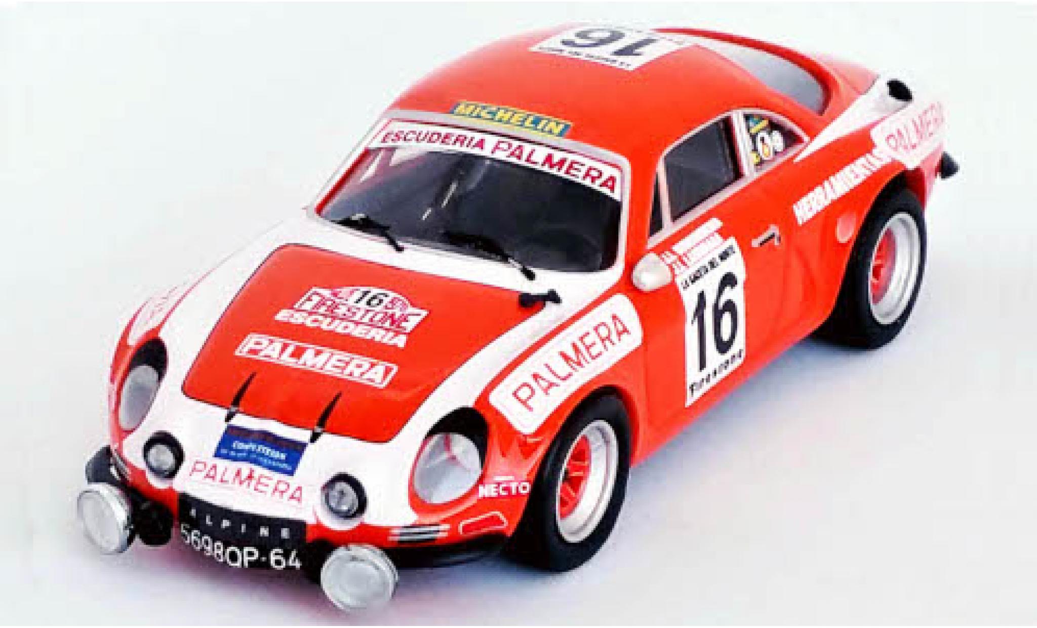 Alpine A110 1/43 Trofeu Renault No.16 Escuderia Palmera Rally Firestone 1976 I.Sunsundegui/J.Larrinaga modelauto