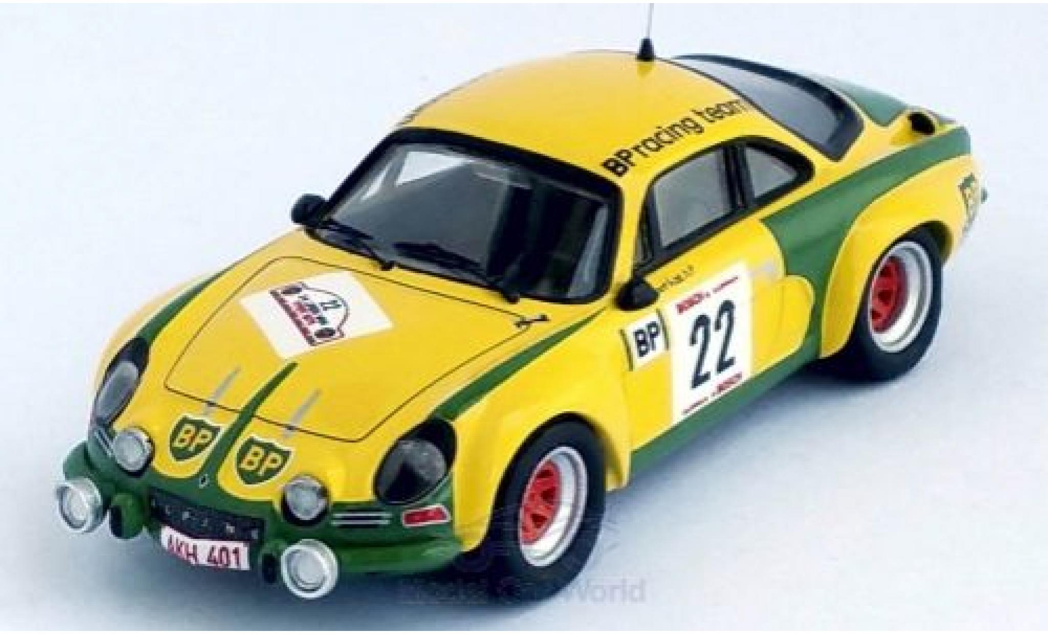 Alpine A110 1/43 Trofeu Renault No.22 BP Rally Ypres 1976 F.Roothaert/E.Nijs modelauto