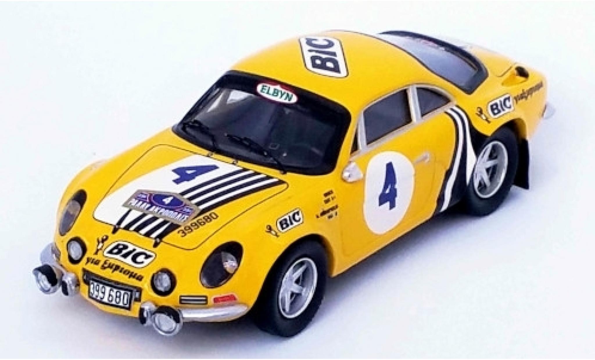 Alpine A110 1/43 Trofeu Renault No.4 BIC Rallye WM Rallye Acropolis 1976 Siroco/M.Andriopoulos modelauto