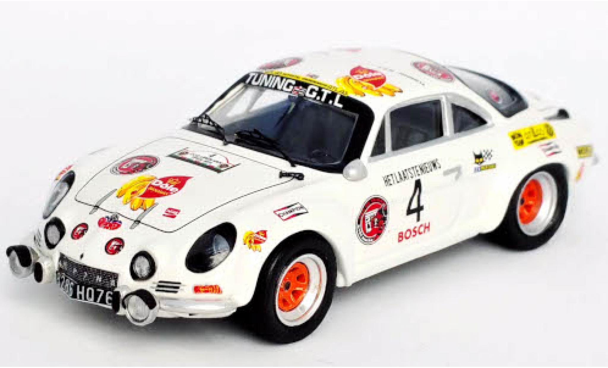 Alpine A110 1/43 Trofeu Renault No.4 Tuning G.T.L. Rallye Ypres 1974 Pedro/E.Symens modelauto