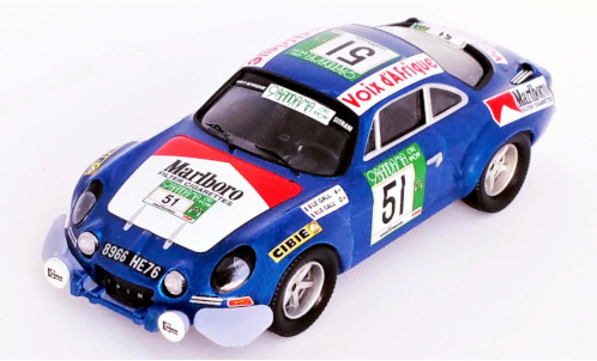Alpine A110 1/43 Trofeu Renault No.51 Rallye WM Rallye Bandama 1977 M.Le Gall/Y.Le Gall modelauto