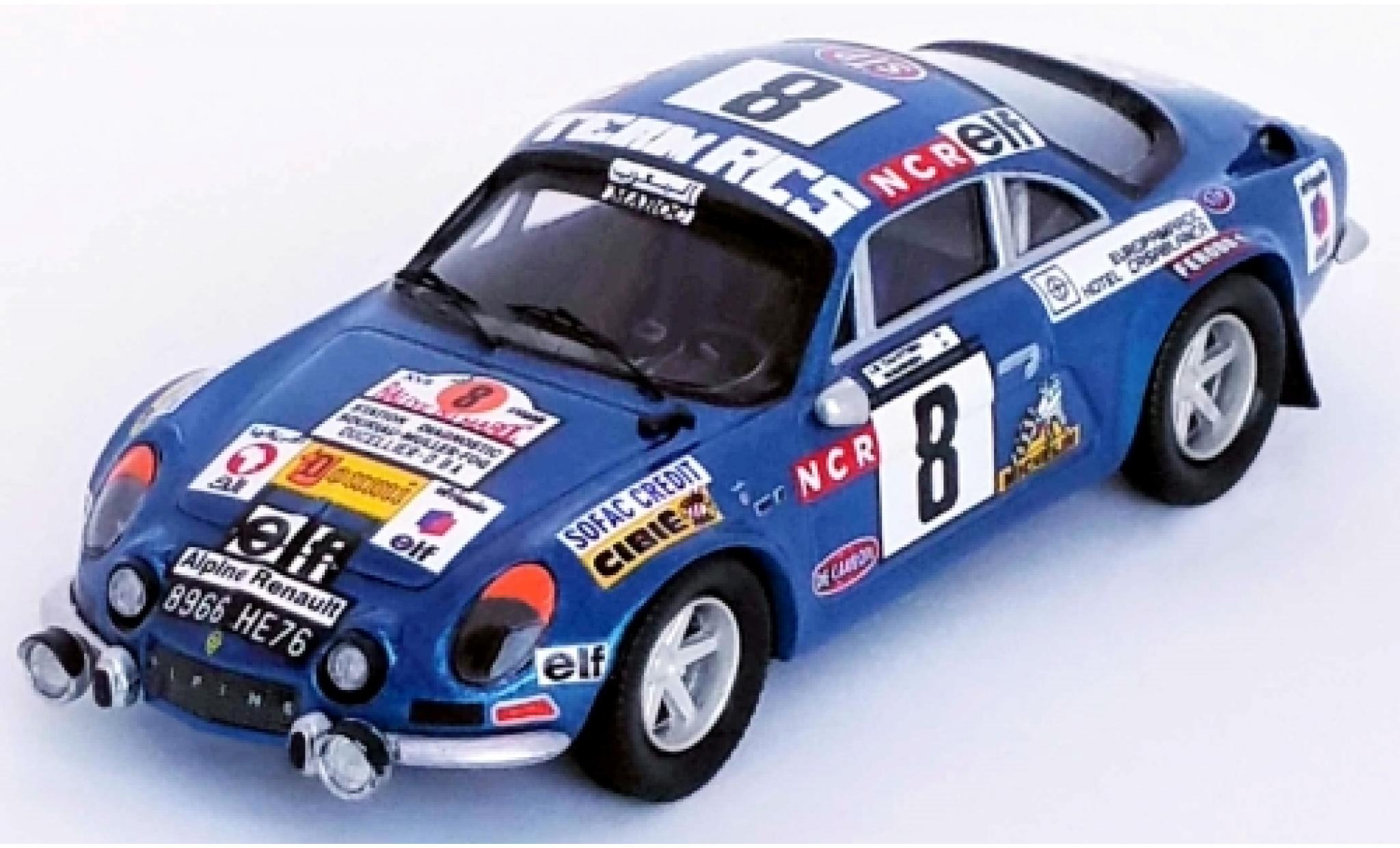 Alpine A110 1/43 Trofeu Renault No.8 Rally Marokko 1974 Le Tahitien/G.de Warren modelauto