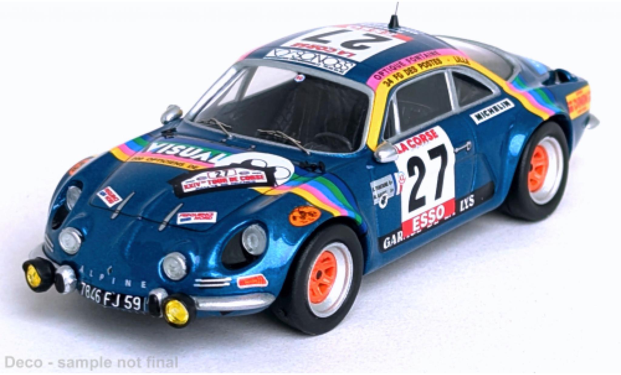 Alpine A110 1/43 Trofeu Renault Tour de Corse 1980 #27 1:43 modelauto