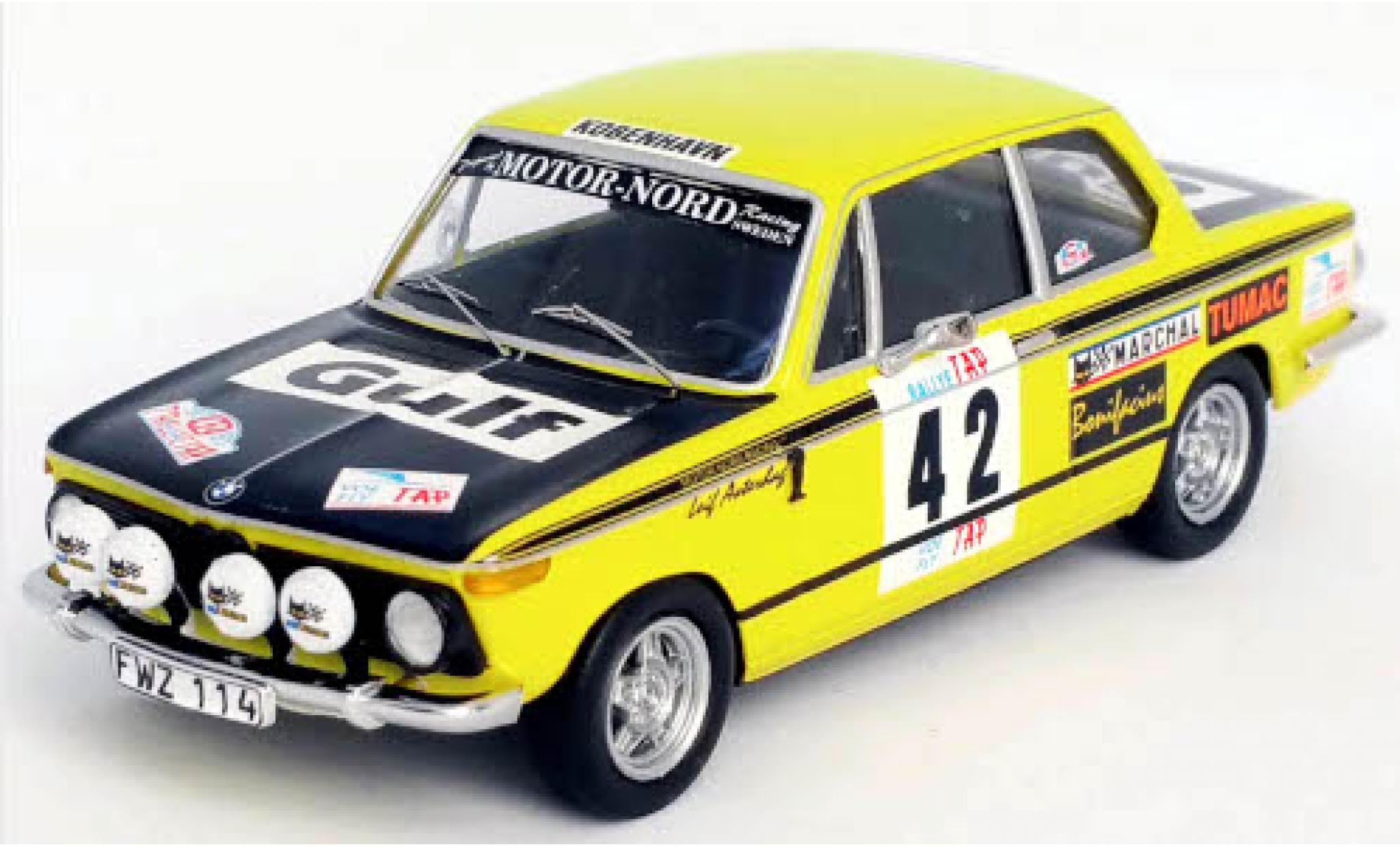 Bmw 2002 1/43 Trofeu No.42 Motor-Nord Racing Gulf Rallye WM Rally Portugal 1973 L.Asterhag/A.Gullberg modelauto