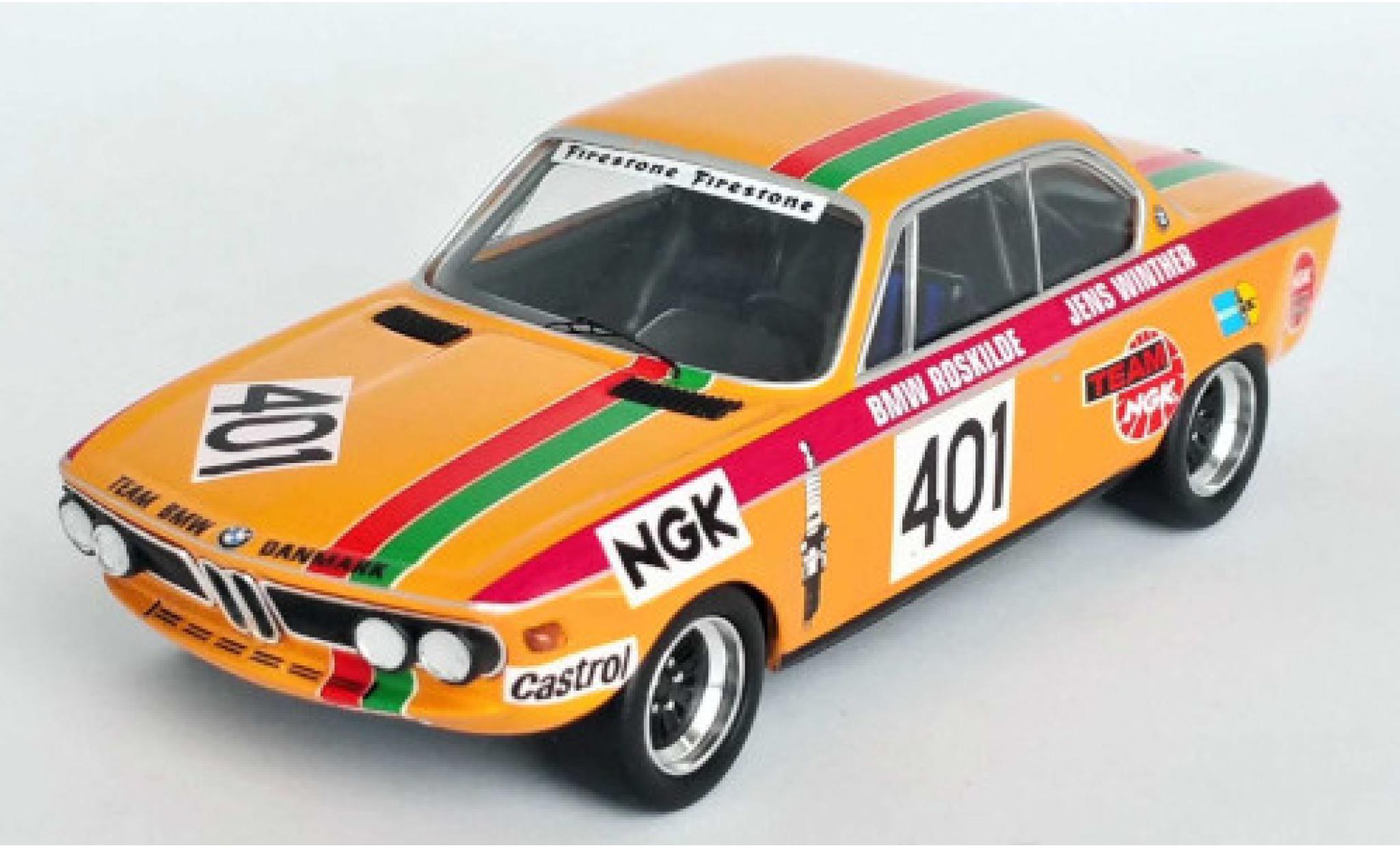 Bmw 2800 1/43 Trofeu CS No.401 Roskilde Ring 1972 J.Winther modelauto