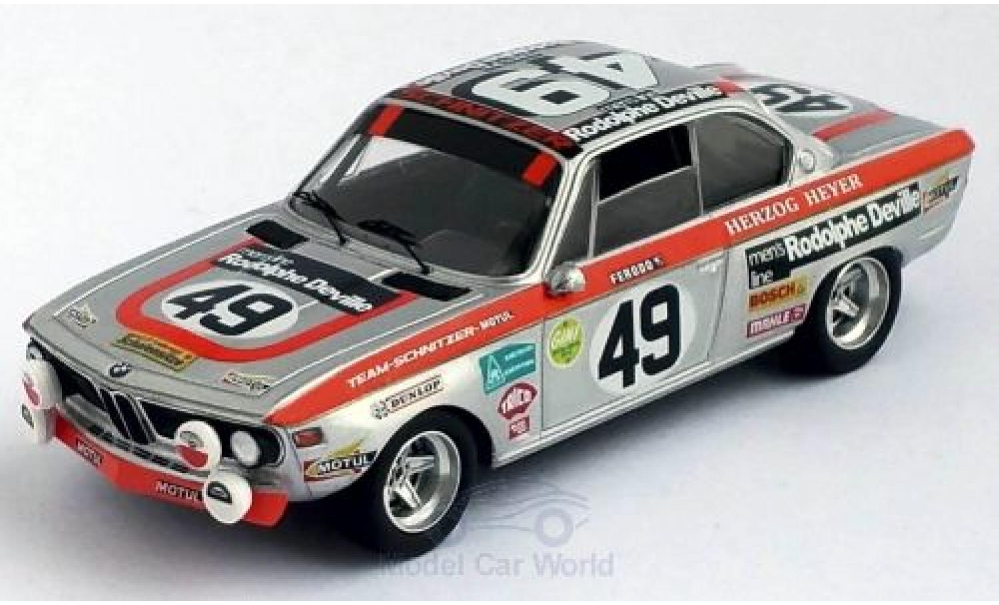 Bmw 2800 1/43 Trofeu CS No.49 Schnitzer 24h Le Mans 1972 R.Herzog/H.Heyer modelauto
