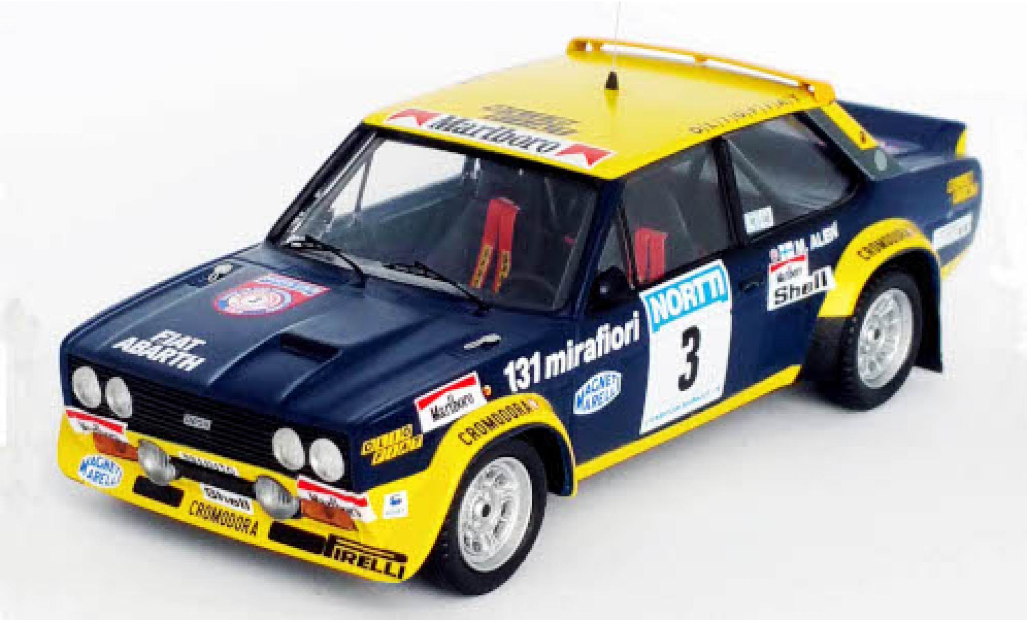 Fiat 131 1/43 Trofeu Abarth No.3 Rallye WM 1000 Lakes Rally 1976 M.Alen/I.Kivim&auml;ki modelauto