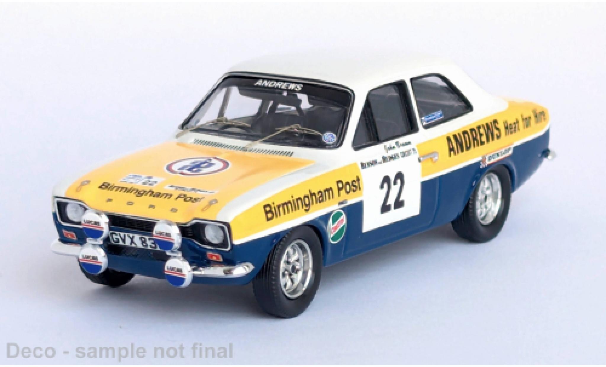 Ford Escort 1/43 Trofeu MK I RS 2000 RHD No.22 Circuit of Irland 1975 1:43 modelauto