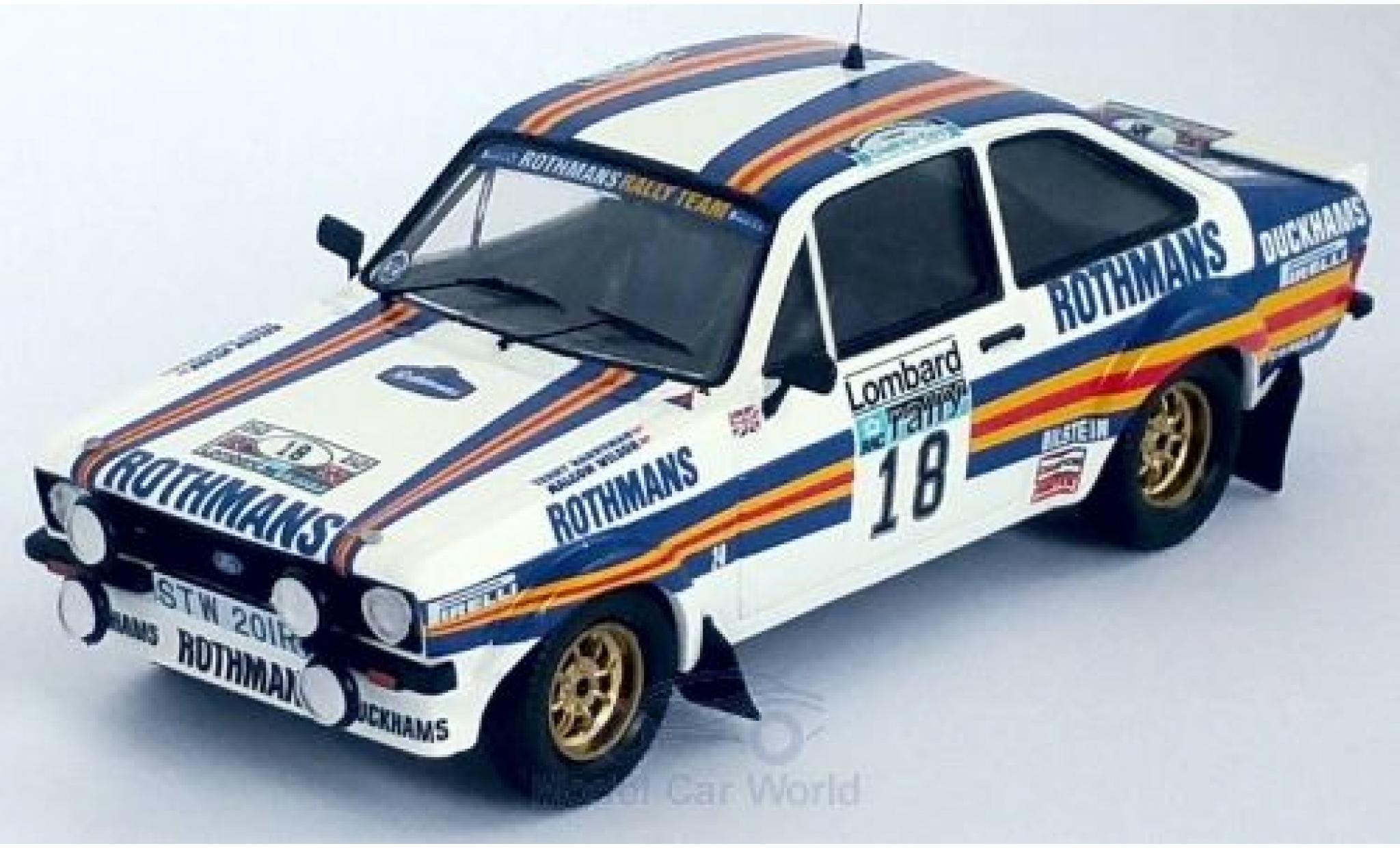 Ford Escort 1/43 Trofeu MK II RS RHD No.18 Rothmans Rally Team Rothmans Rallye WM RAC Rallye 1981 M.Wilson/T.Harryman modelauto