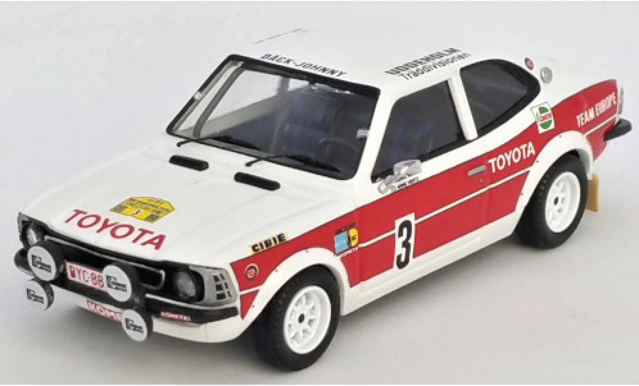 Toyota Corolla 1/43 Trofeu Levin No.3 Team Europe Rally Schweden 1977 H.Mikkola/A.Hertz modelauto