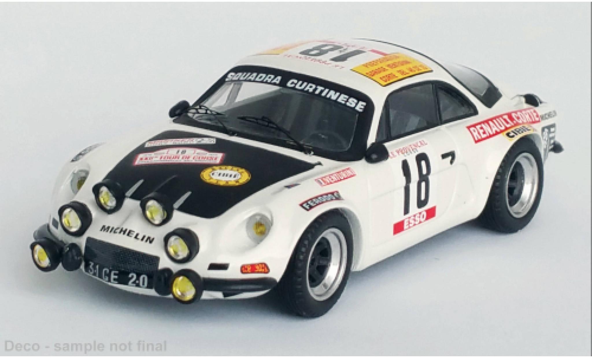 Alpine A110 1/43 Trofeu Renault No.18 Rallye WM Tour de Corse 1978 modelauto