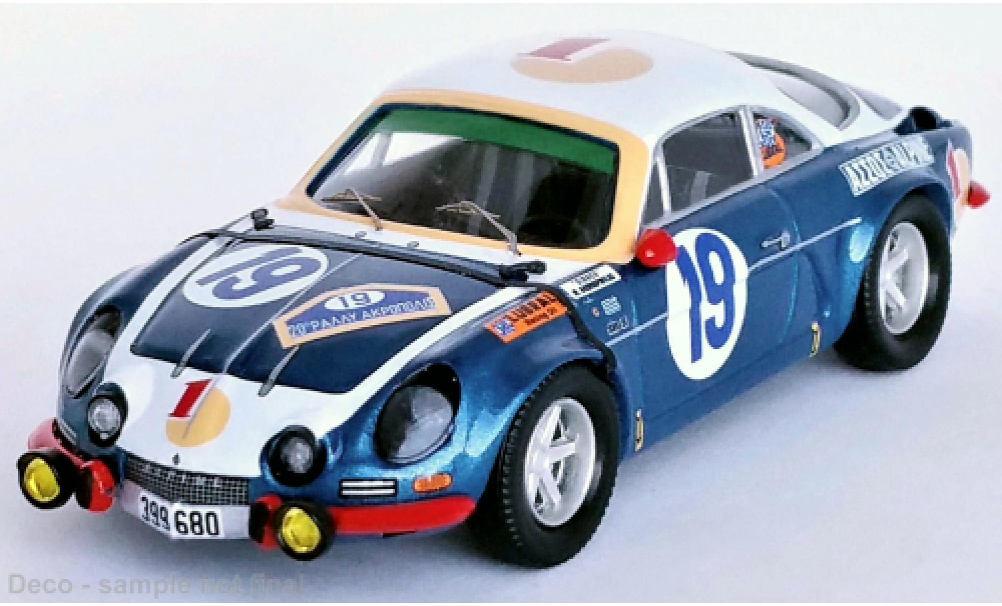 Alpine A110 1/43 Trofeu Renault No.19 Rallye Acropolis 1972 modelauto