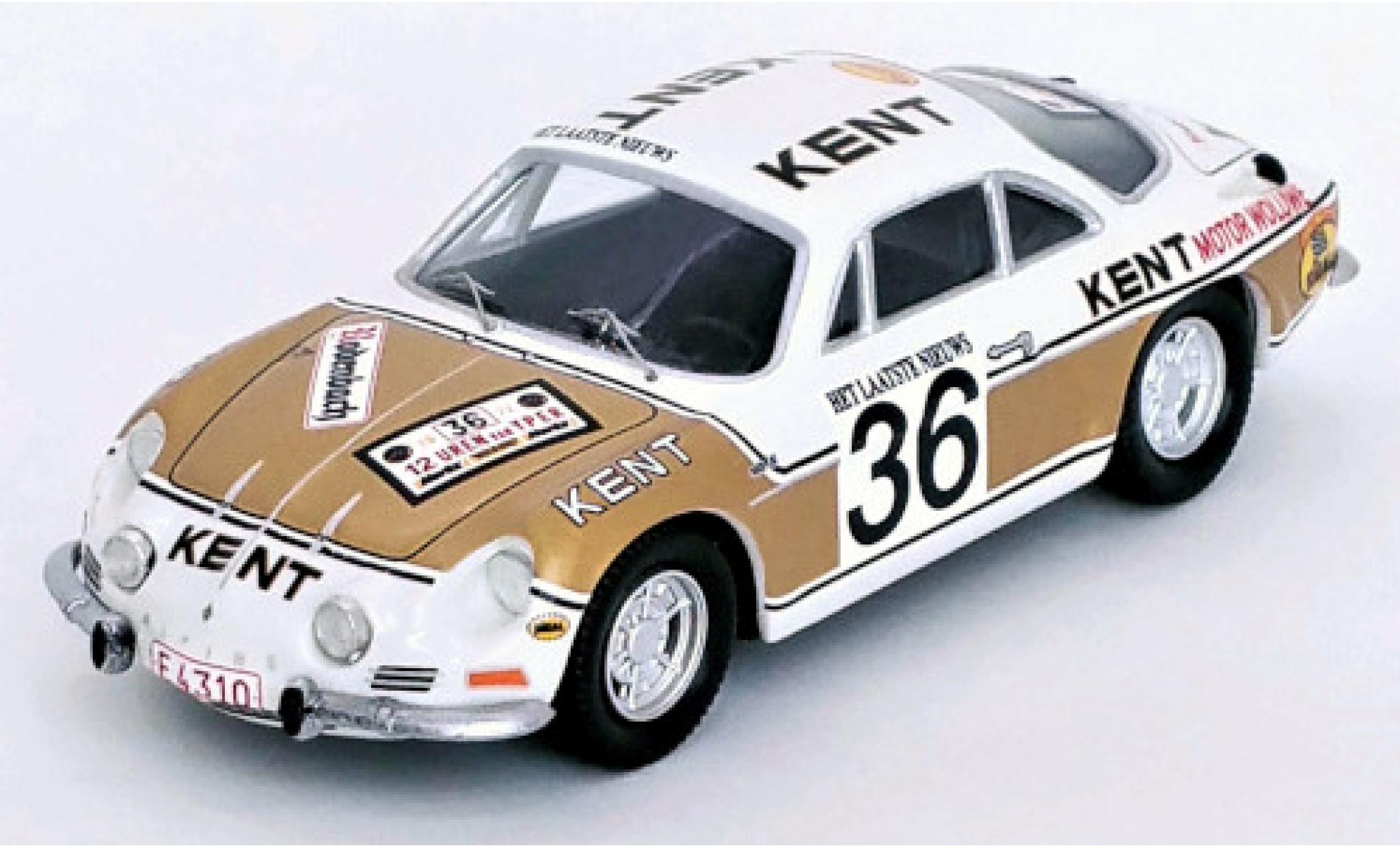 Alpine A110 1/43 Trofeu Renault No.36 Kent Rallye Ypres 1972 modelauto