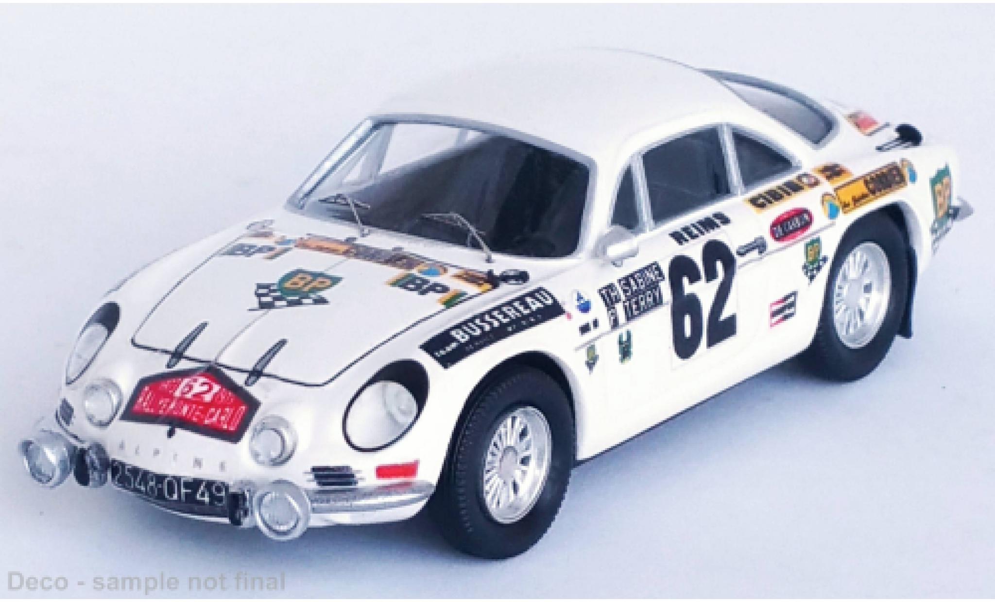 Alpine A110 1/43 Trofeu Renault No.62 Rallye WM Rallye Monte Carlo 1973 modelauto