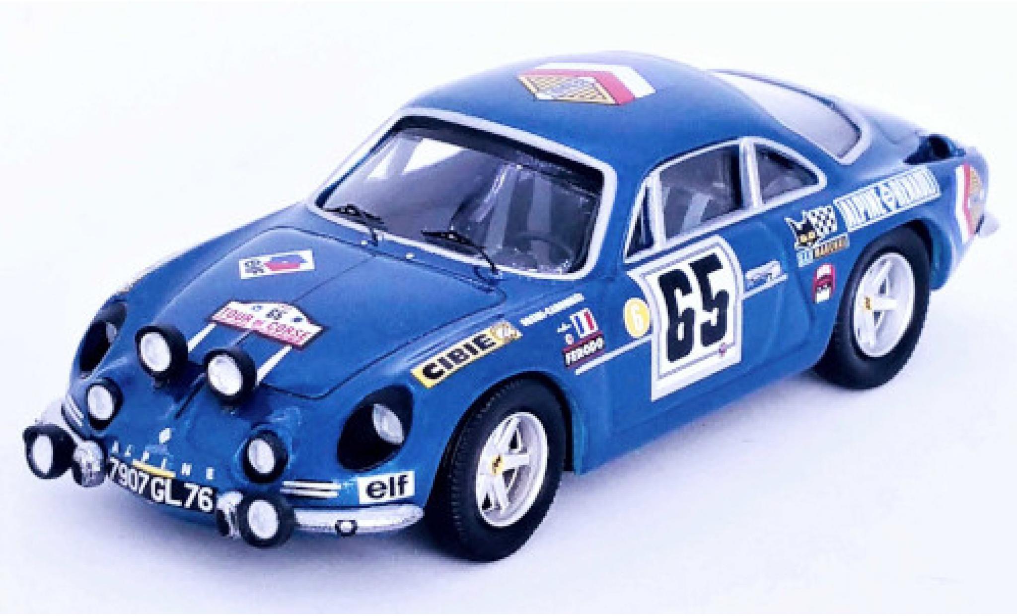 Alpine A110 1/43 Trofeu Renault No.65 Tour de Corse 1969 modelauto