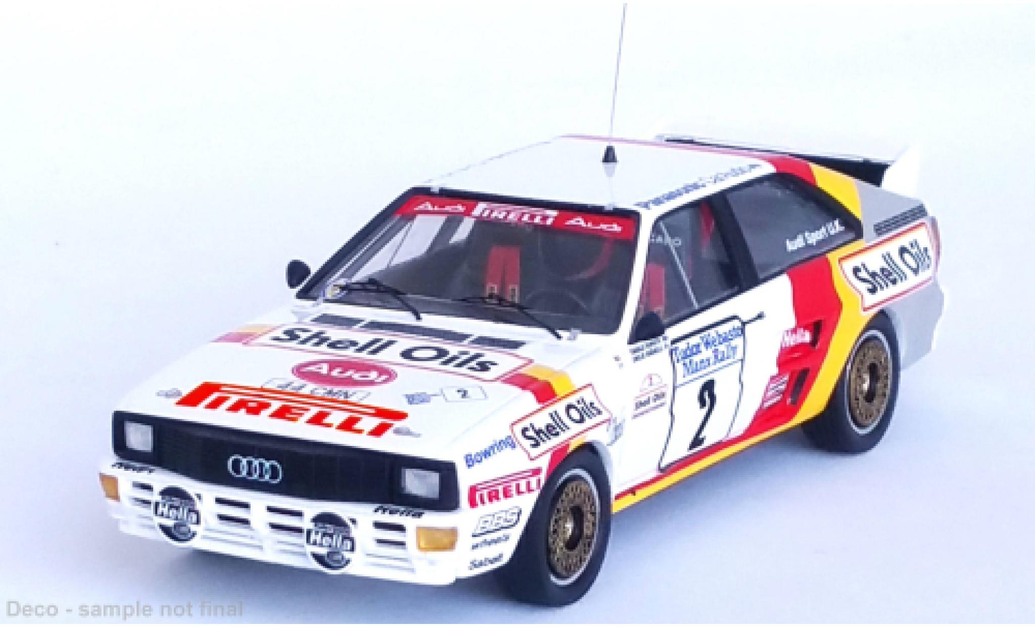 Audi Quattro 1/43 Trofeu No.2 S huiles Rallye Manx 1985 modelauto