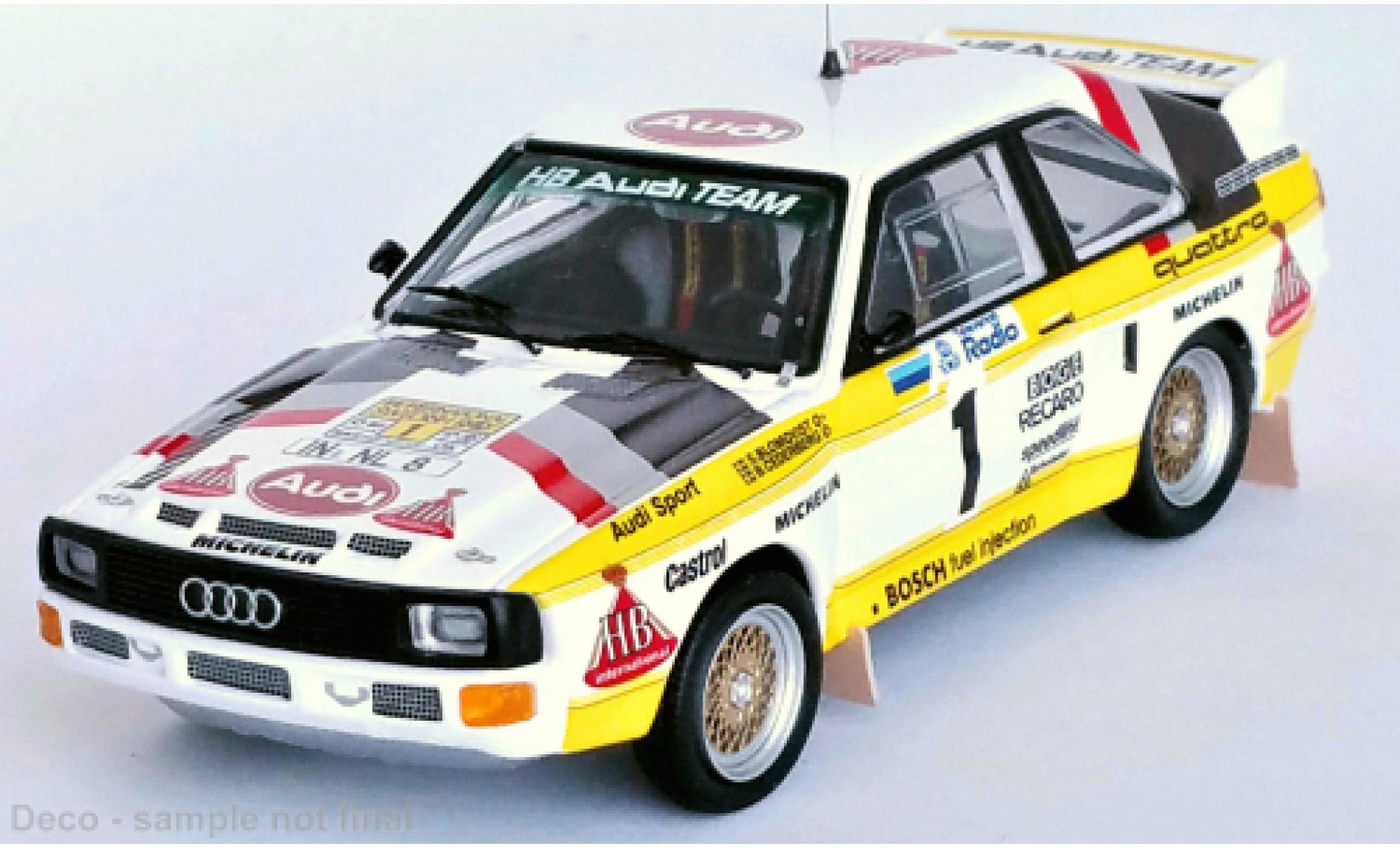 Audi Sport Quattro 1/43 Trofeu Sport quattro No.1 HB Rallye WM Rallye Schweden 1985 modelauto