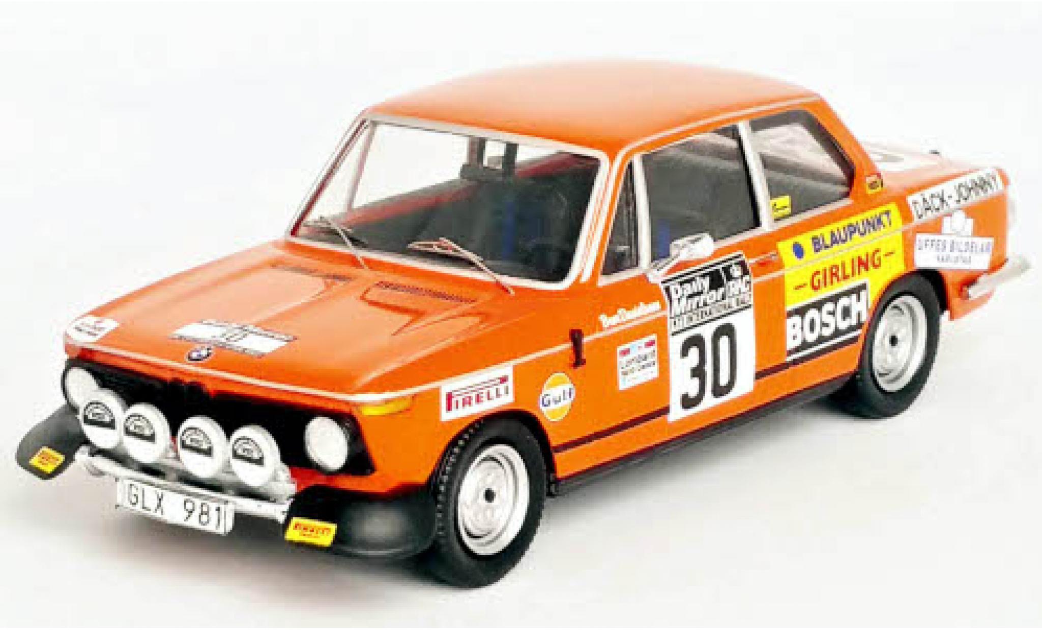 Bmw 2002 1/43 Trofeu No.30 Rallye WM RAC Rallye 1973 modelauto