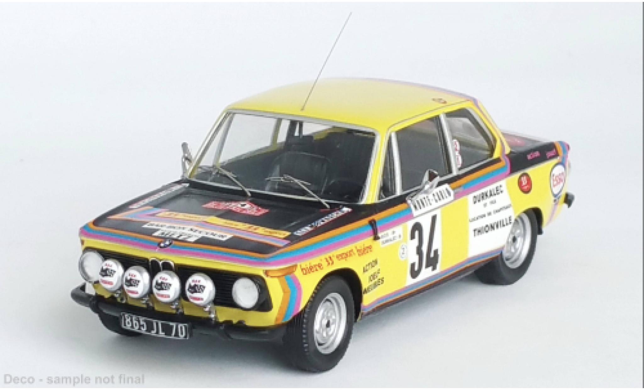 Bmw 2002 1/43 Trofeu Ti No.34 Rallye WM Rallye Monte Carlo 1975 modelauto