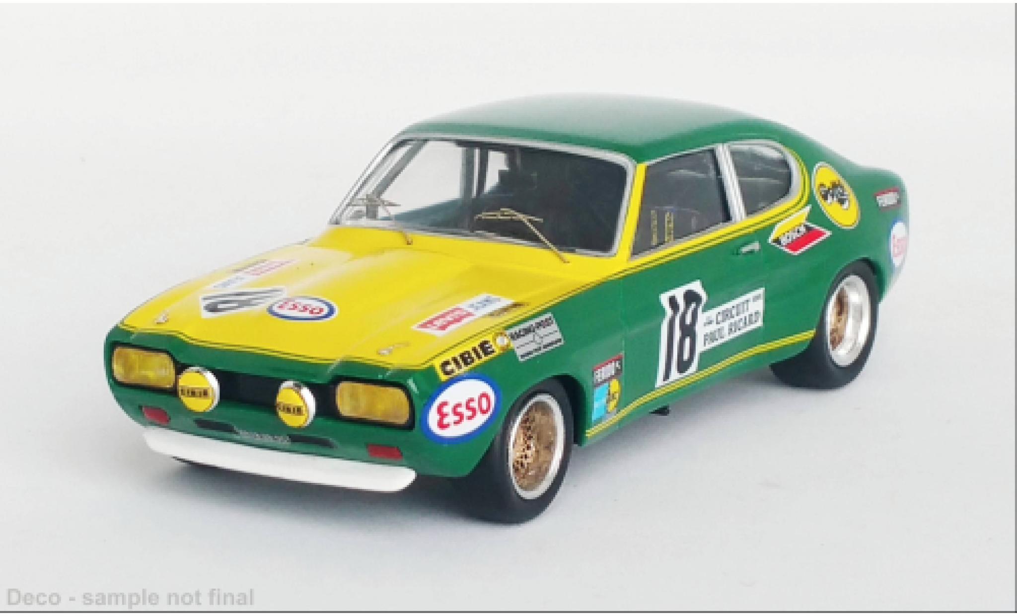 Ford Capri 1/43 Trofeu MK I 2600 RS No.18 6h Paul Ricard 1971 modelauto