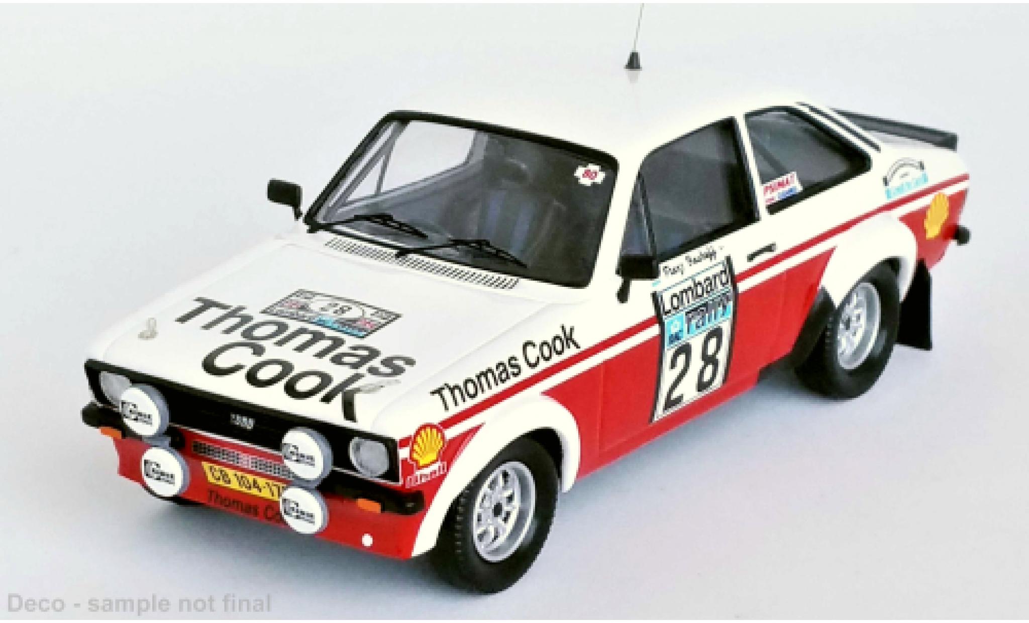 Ford Escort 1/43 Trofeu MK II RS RHD No.28 Thomas Cook Rallye WM RAC Rallye 1980 modelauto