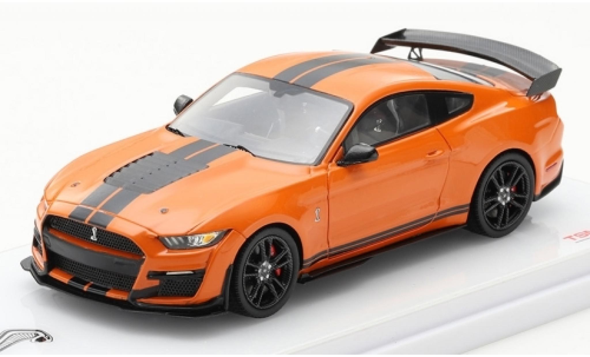 Ford Mustang 1/43 TrueScale Miniatures Shelby GT 500 oranje/zwart 2020 modelauto