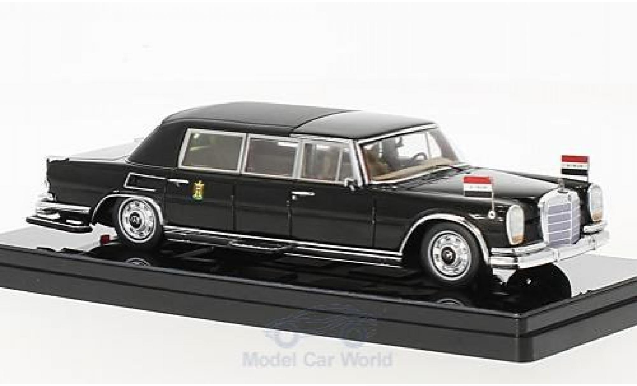 Mercedes 600 Pullmann 1/43 TrueScale Miniatures Pullmann Landaulet zwart Saddam Hussein President of Iraq 1978 modelauto