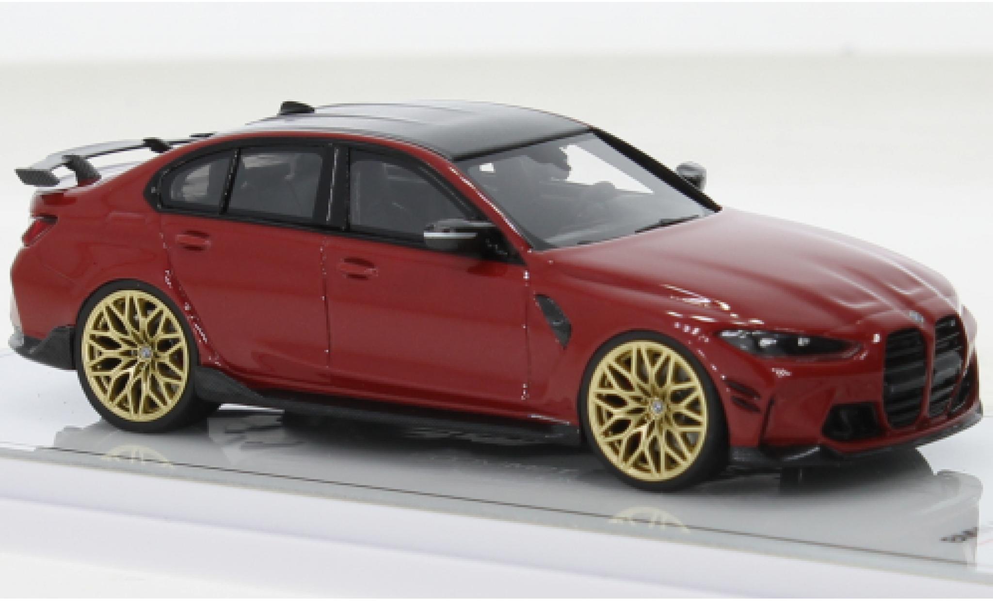 Bmw M3 1/43 TrueScale Miniatures M-Performance (G80) metallic rood fonc&eacute; modelauto